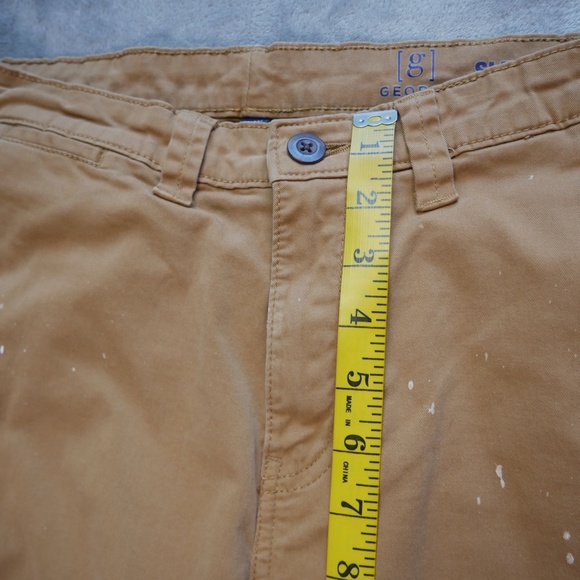 George Painters Pants Mens 30x31 Cognac Chino Trailblazer Brown Slim Straight - Picture 8 of 12
